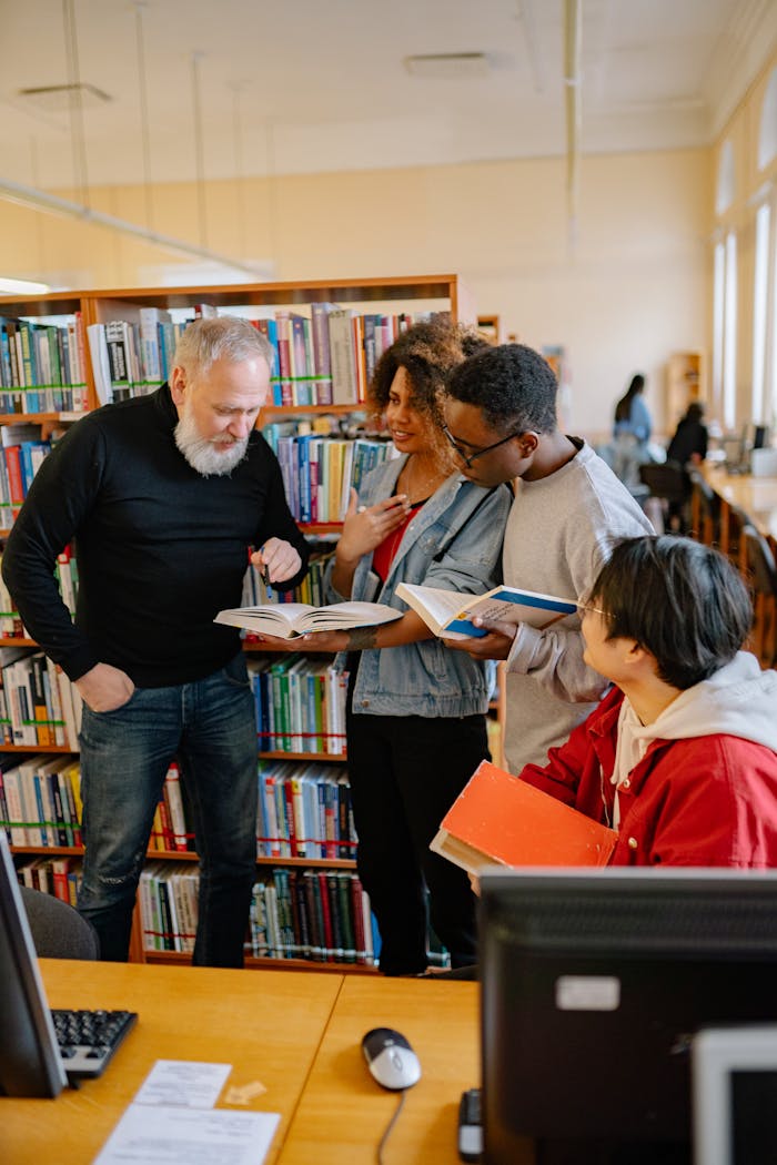 Educator teaching an online class